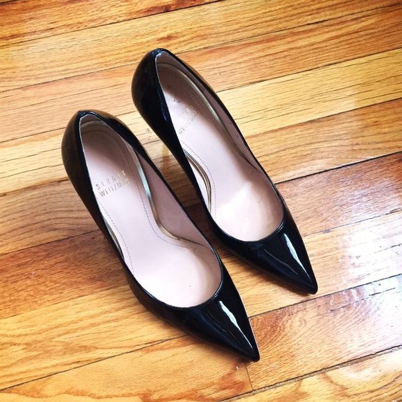 stuart weitzman nouveau black pointy toe pumps - Picture 2 of 3